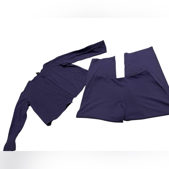 Eileen Fisher Purple Wool Blend Cardigan and Pants Set Top Sz M Pants Sz L - Picture 1 of 12